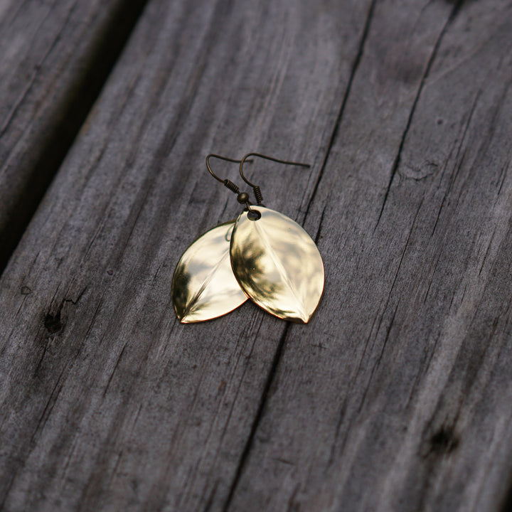 24kt Gold Plated Mag Willow Blade Earrings